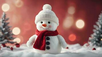 jul bakgrund med snögubbe foto