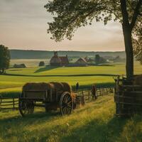 ai genererad en gobeläng av lantlig liv utforska de väsen av putsa bruka traditioner foto