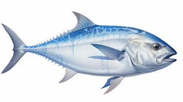 ai genererad hyper realistisk illustrationer av bluefin trevally foto