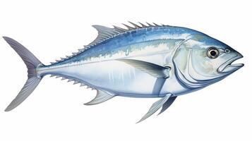 ai genererad hyper realistisk illustrationer av bluefin trevally foto