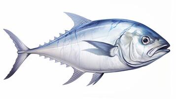 ai genererad hyper realistisk illustrationer av bluefin trevally foto