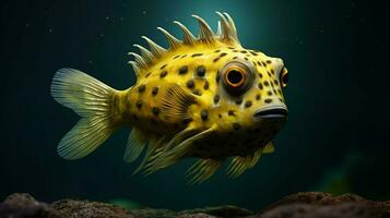 ai genererad hyper realistisk illustrationer av boxfish foto