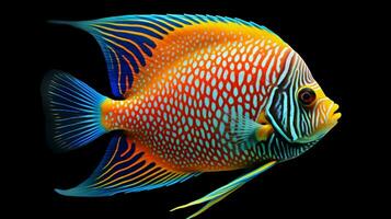ai genererad hyper realistisk illustrationer av korall skönhet angelfish foto
