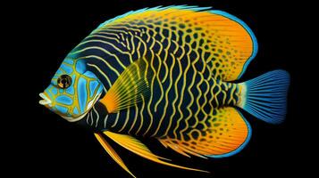 ai genererad hyper realistisk illustrationer av korall skönhet angelfish foto