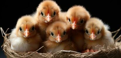 ai genererad några kycklingar i ett ägg foto