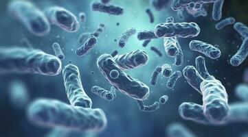 ai genererad legionella pneumophila bakterie. medicinsk 3d illustration. ai genererad foto