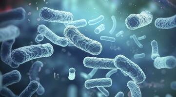 ai genererad legionella pneumophila bakterie. medicinsk 3d illustration. ai genererad foto