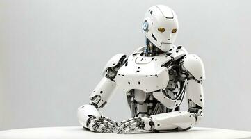 ai genererad artificiell intelligens, robot tänkande modern begrepp foto