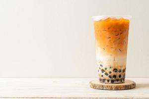 thai mjölk te med bubbla foto