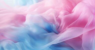 ai genererad en blå och rosa bakgrund med en moln av pulver foto