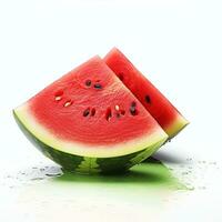 ai genererad hög upplösning Foto av vattenmelon på vit bakgrund