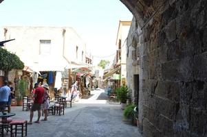 Rhodos, Grekland - 14 september 2021 gamla stan i Rhodos stad