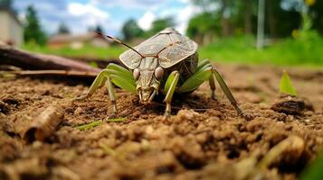 ai genererad Foto av stank insekt på en jord. generativ ai