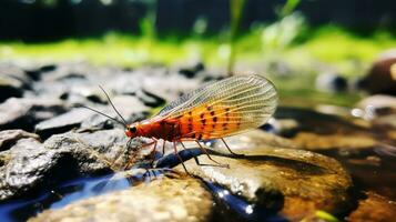 ai genererad Foto av lacewing på en jord. generativ ai