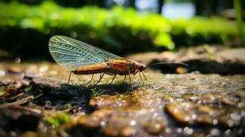 ai genererad Foto av lacewing på en jord. generativ ai