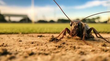 ai genererad Foto av cricket på en jord. generativ ai
