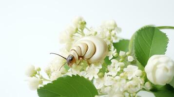 ai genererad blomma bönsyrsa isolerat på vit bakgrund. generativ ai foto