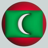 3d flagga av maldiverna på cirkel foto