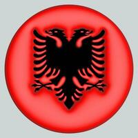 3d flagga av albania på cirkel foto