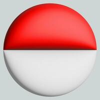3d flagga av indonesien på cirkel foto