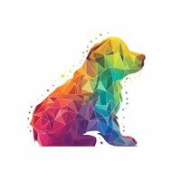 ai genererad oärlig logotyp terar hund i regnbåge på en vit bakgrund. generativ ai foto