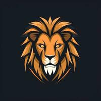 ai genererad belysande logotyp av en lejon huvud. generativ ai foto
