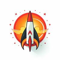ai genererad tecknad serie logotyp av en raket. generativ ai foto
