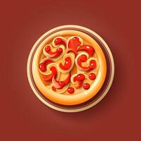 ai genererad 3d logotyp av en pizza. generativ ai foto