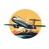 ai genererad en komisk logotyp av flygplan. generativ ai foto