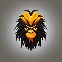 ai genererad 3d logotyp av en gorilla huvud. generativ ai foto