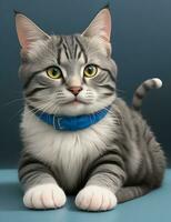 ai genererad katt sällskapsdjur söt porträtt djur- päls renrasig rolig fluffig foto