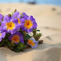 ai genererad blommor på strand foto