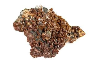 makro sten kalcit mineral på en vit bakgrund foto