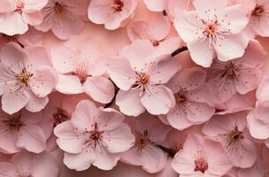 ai genererad stänga upp av rosa persika blommor på rosa papper foto