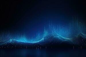 ai genererad abstrakt teknologi bakgrund. stor data visualisering. trogen Vinka. grafisk begrepp för din design, abstrakt blå digital bakgrund. stor data visualisering, ai genererad foto