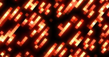 abstrakt gul orange retro pixel hipster digital bakgrund tillverkad av rör på sig energi tegel kvadrater på en svart bakgrund foto