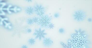 jul festlig ljus ny år bakgrund av blå lysande vinter- skön faller flygande snöflingor mönster på vit bakgrund foto