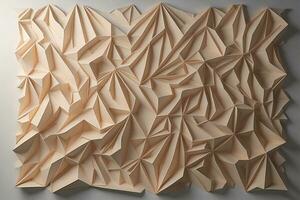 ai genererad beige origami mönster på vit bakgrund. generativ ai foto