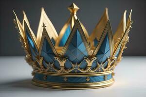 ai genererad låg nyckel bild av skön gyllene drottning, kung krona. ai generativ foto