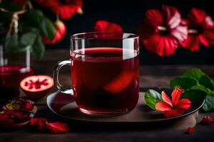 ai genererad granatäpple te är en populär dryck i Indien foto