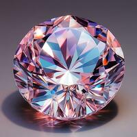 ai genererad fasetterad diamant, skinande ljus transparent naturlig mineral - ai genererad bild foto