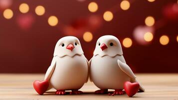 ai genererad älskar fåglar figurer valentine bokeh ai genererad bakgrund bild foto