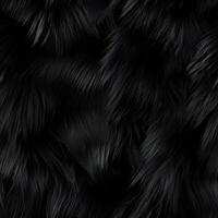 ai genererad sömlös mönster. svart päls textur. naturlig päls. ai generation. foto