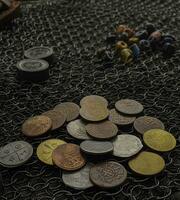 årgång europeisk gammal mynt pesetas foto