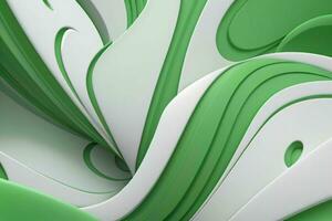 ai genererad 3d tolkning lyx grön och vit abstrakt bakgrund. proffs Foto