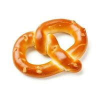 ai genererad pretzel isolerat på vit foto