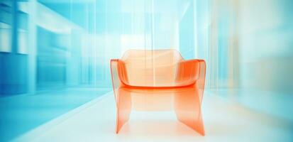 ai genererad orange stol och abstrakt, foto