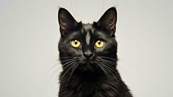 ai genererad svart katt sällskapsdjur porträtt fotografi, ai foto