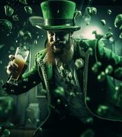 ai genererad bild för st Patricks dag, i de stil av vätska gester, foto