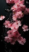 ai genererad körsbär blomma kronblad foto